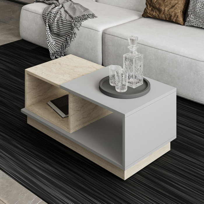 Hanah Home Mesa de Centro Consept Travertino y Gris Hanah Home Mesa de Centro Consept Travertino y Gris